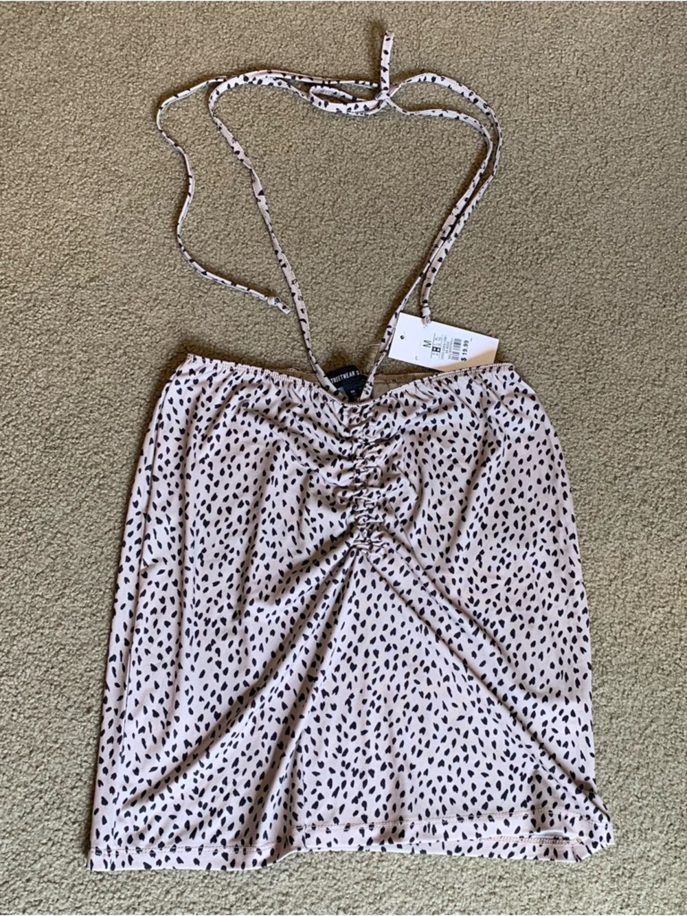 Women’s Streetwear Society animal Print tank top tie neck cami size M